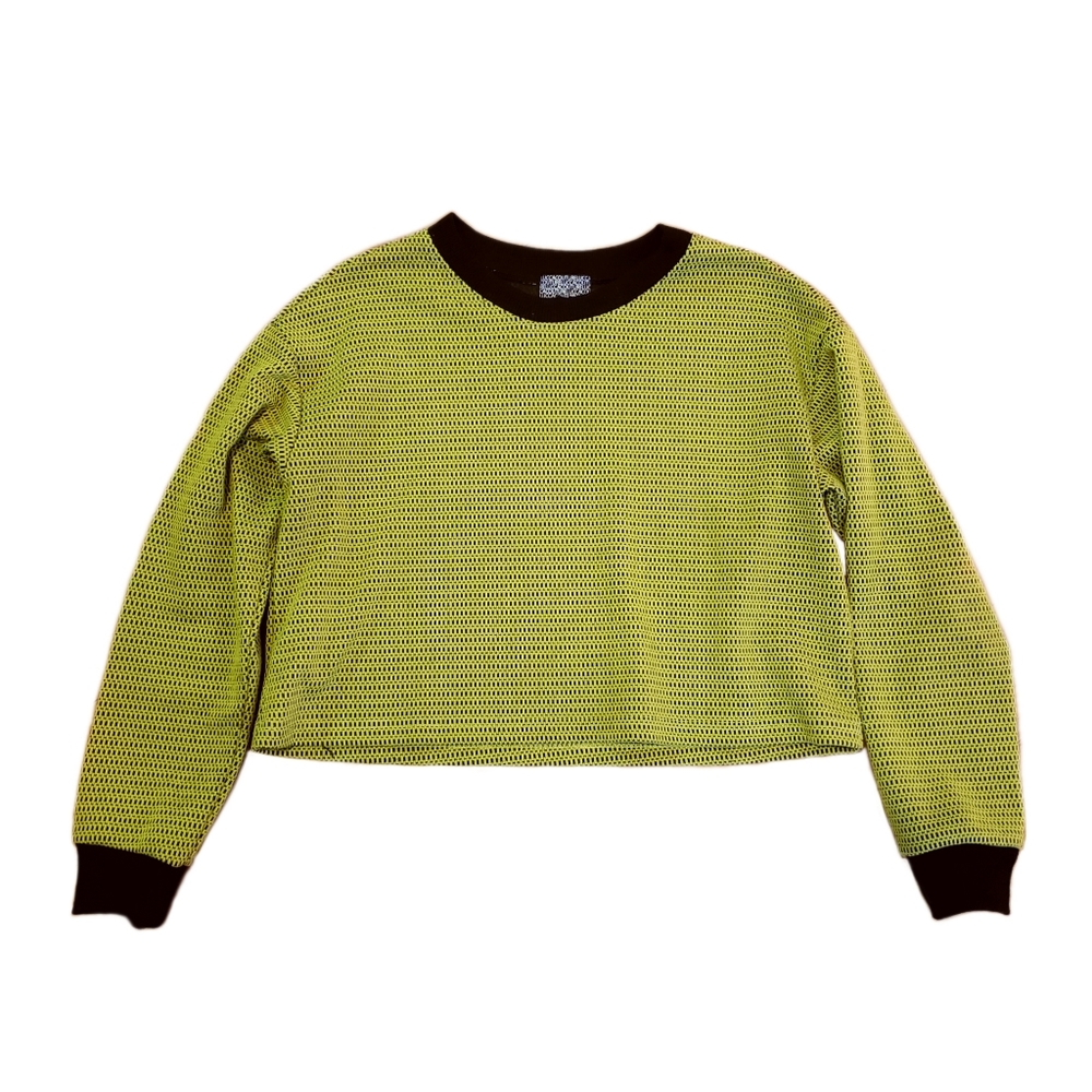 Lucca Couture black and yellow crop top sweater